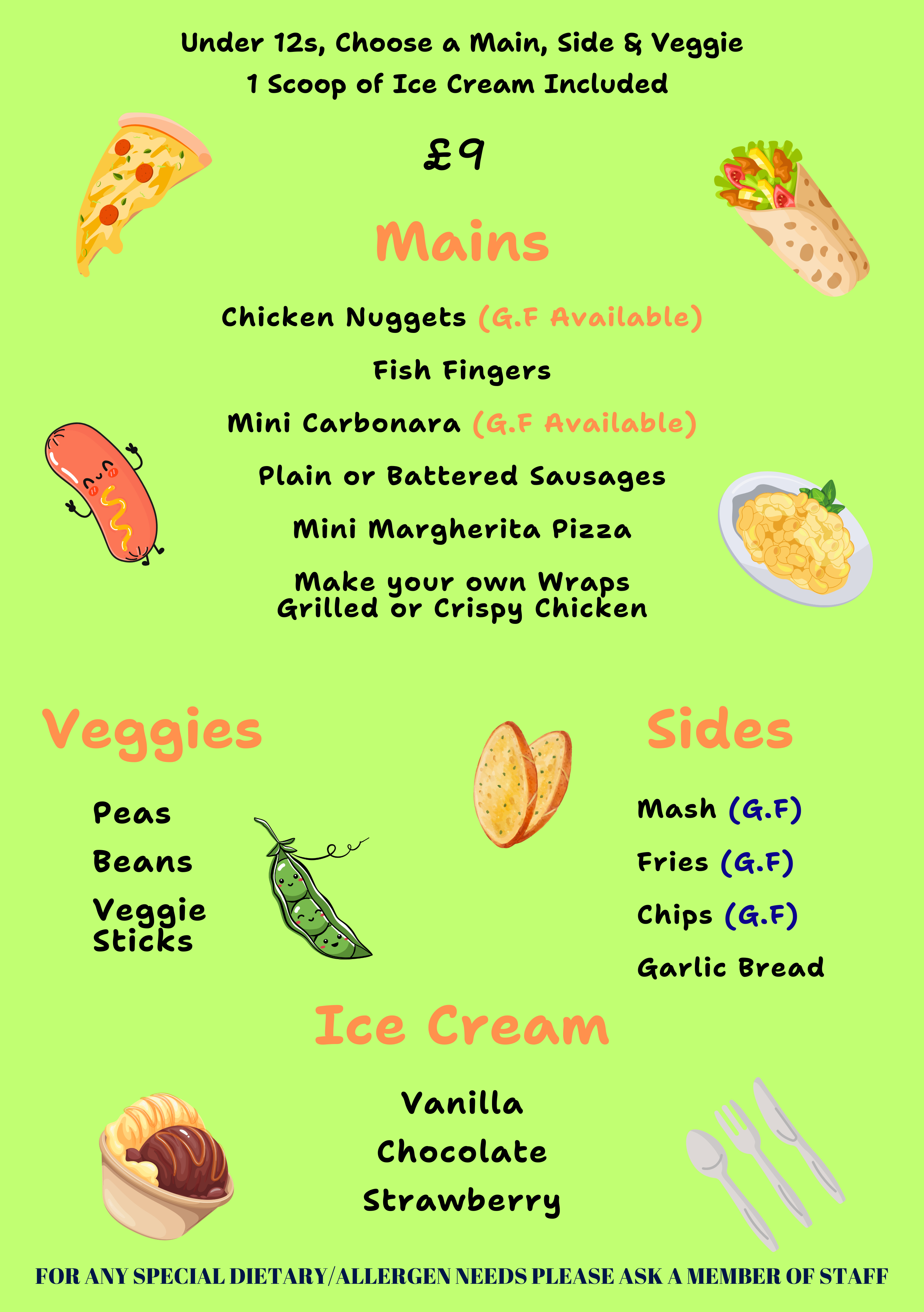 New Kids Menu April 2026