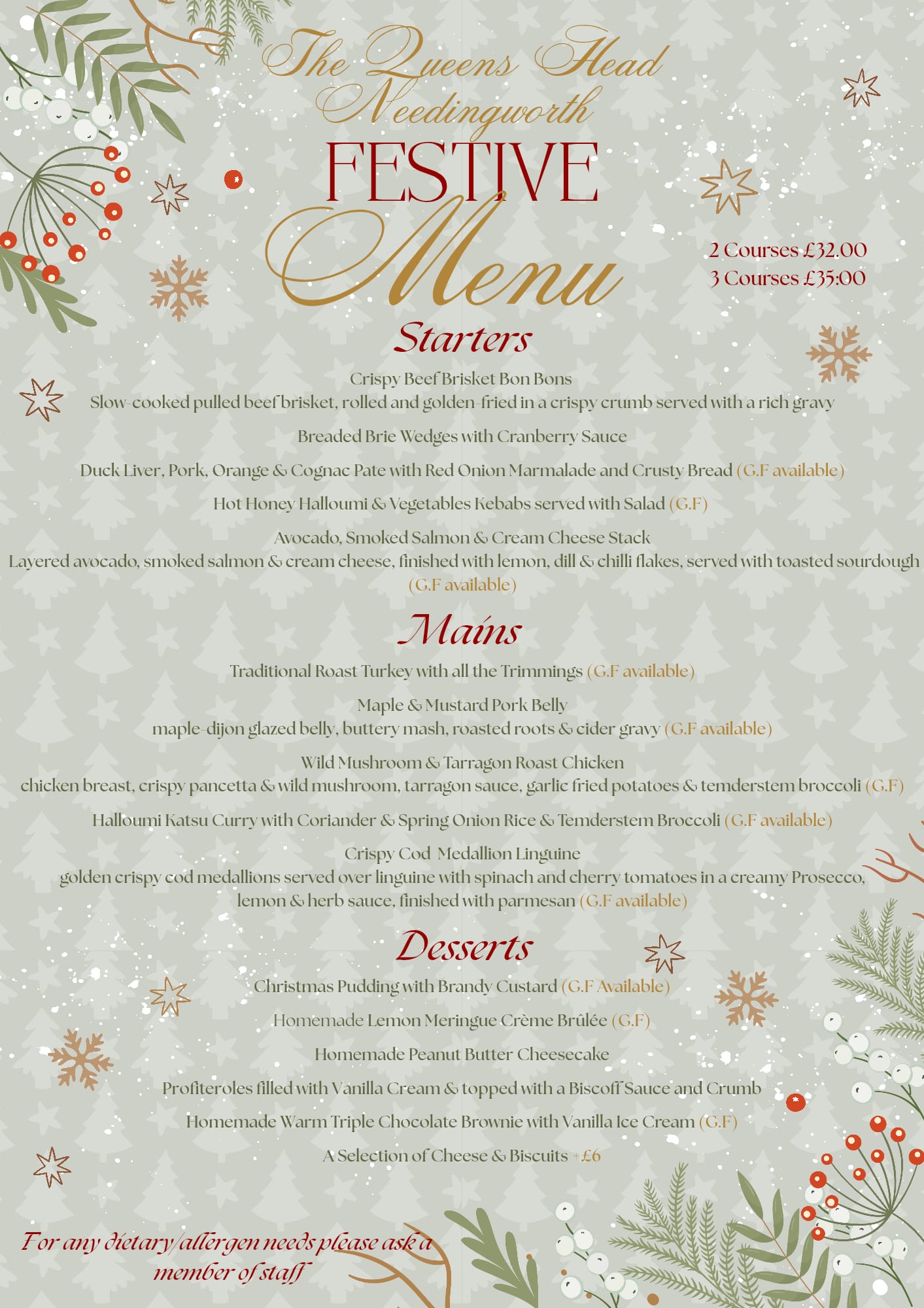 2026 Festive Menu